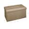 Simplify Metallic Brown Faux Leather Double Folding Storage Ottoman